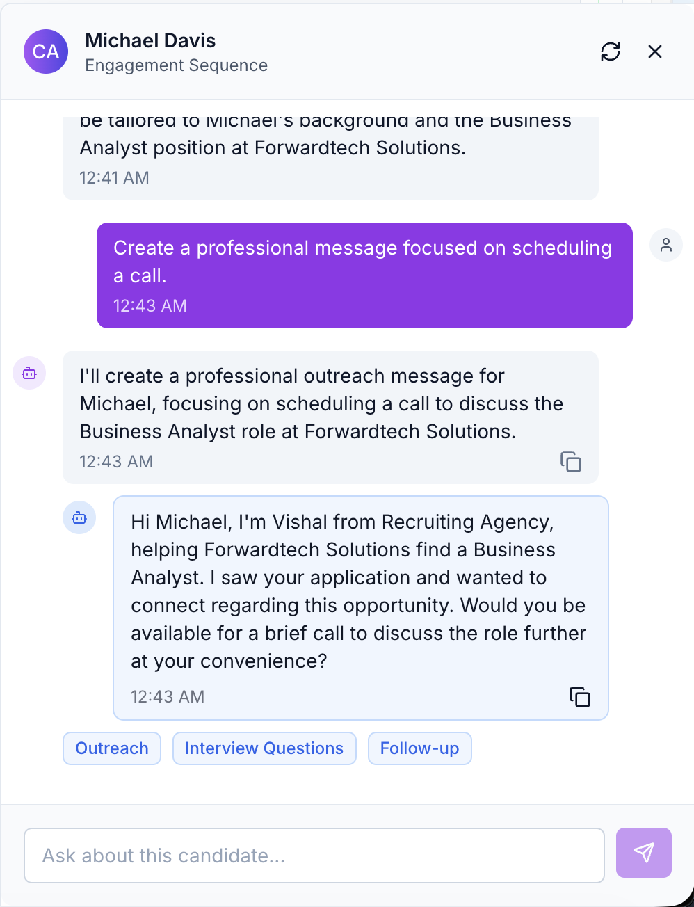 CoRecruiter Chat Preview 1